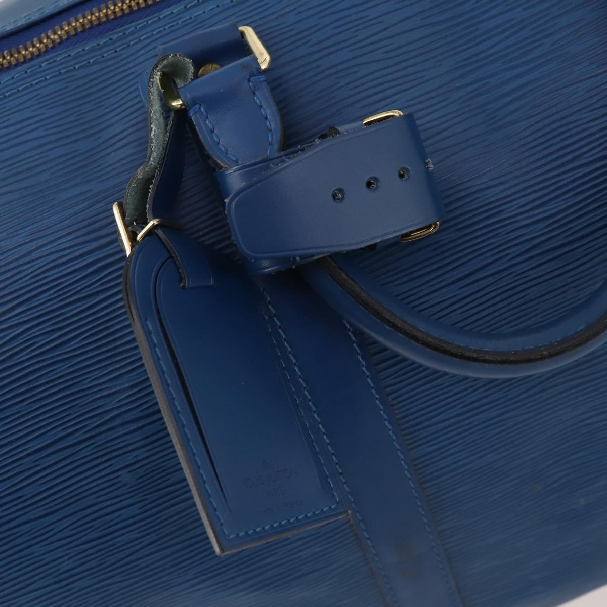 LOUIS VUITTON Epi Keepall 50 Boston Bag Blue M42965 LV Auth 170836