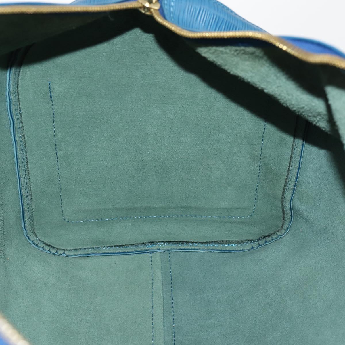 LOUIS VUITTON Epi Keepall 50 Boston Bag Blue M42965 LV Auth 170836