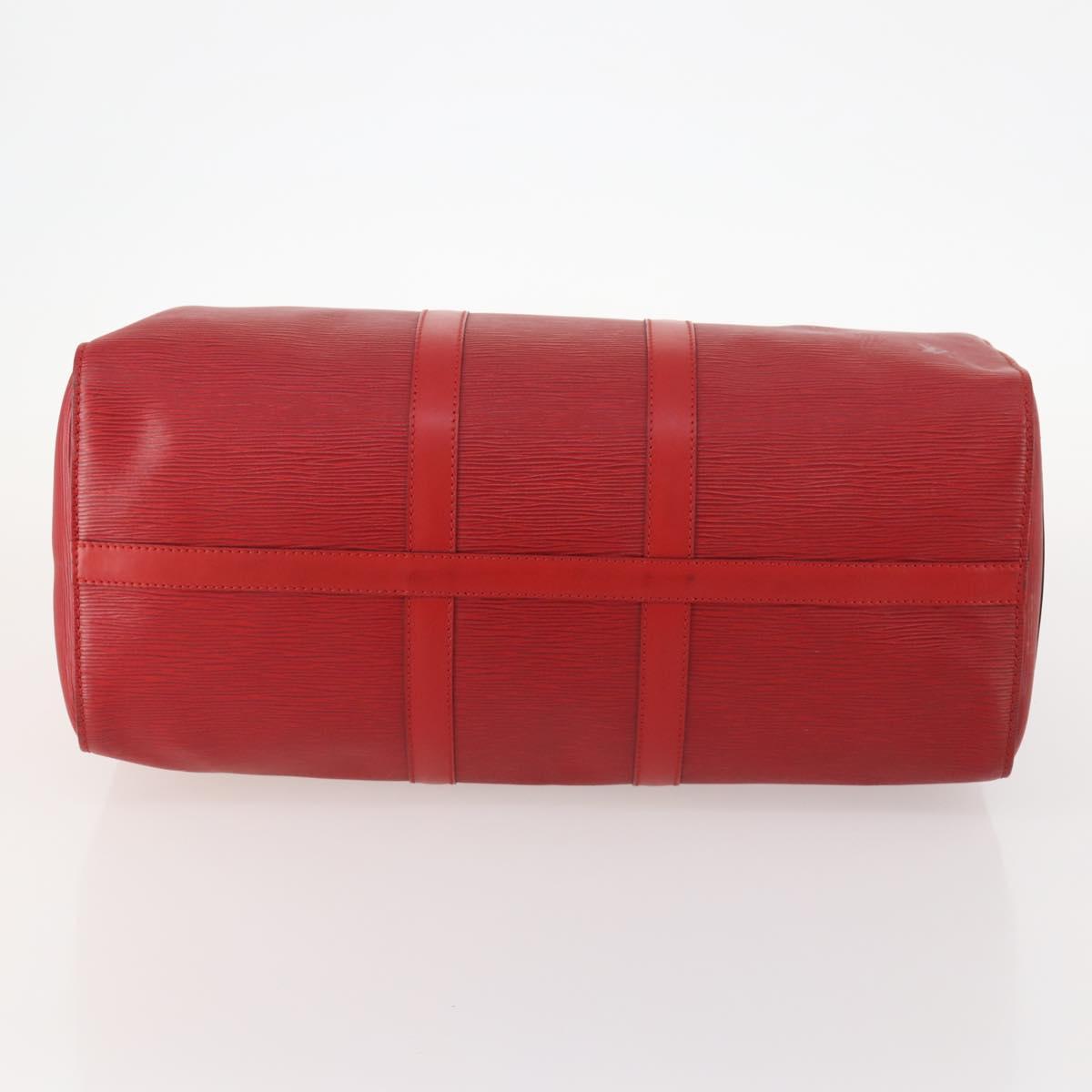 LOUIS VUITTON Epi Keepall 50 Boston Bag Red M42967 LV Auth 170837