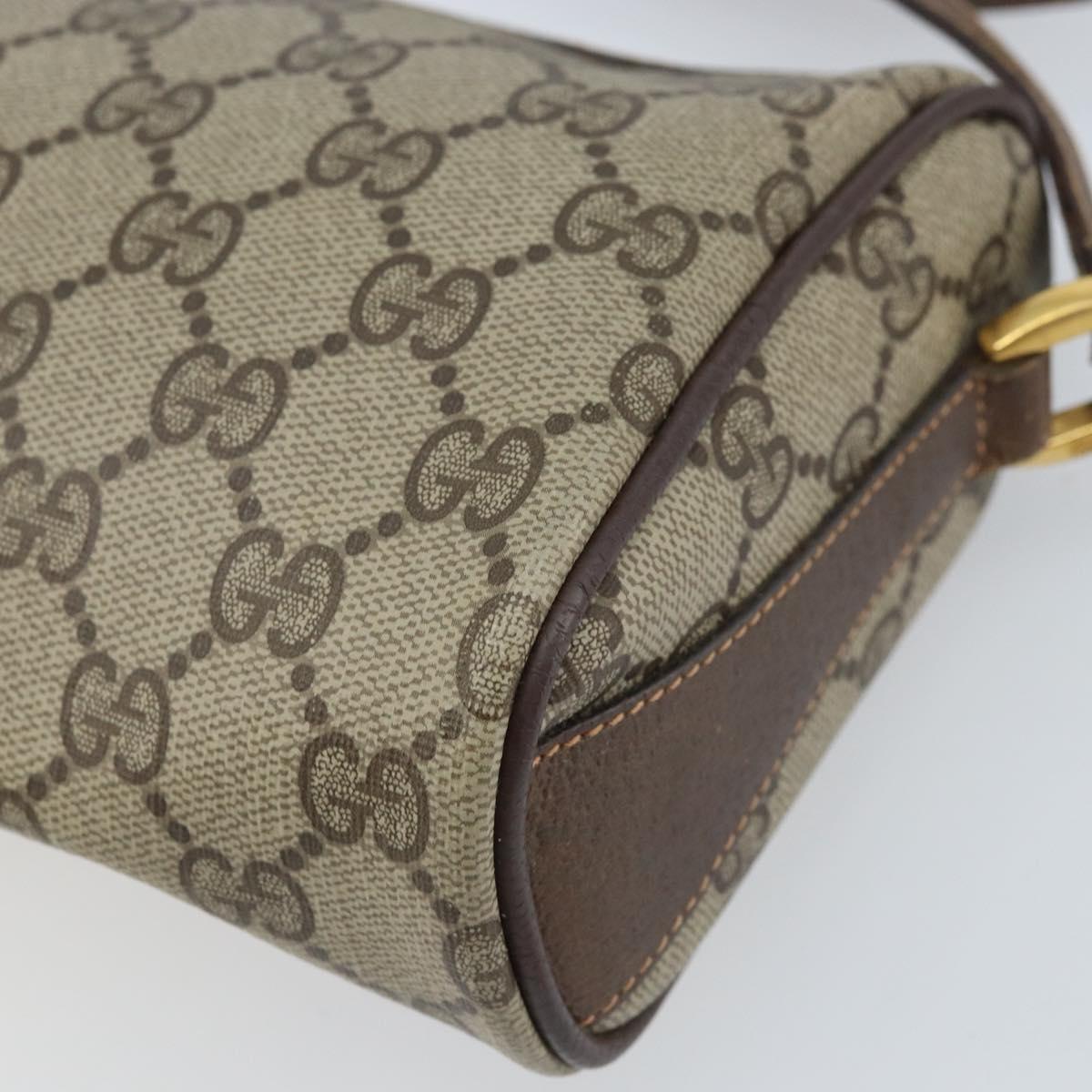 GUCCI GG Supreme Web Sherry Line Bag PVC Beige Gold 89 02 018 Auth 170839