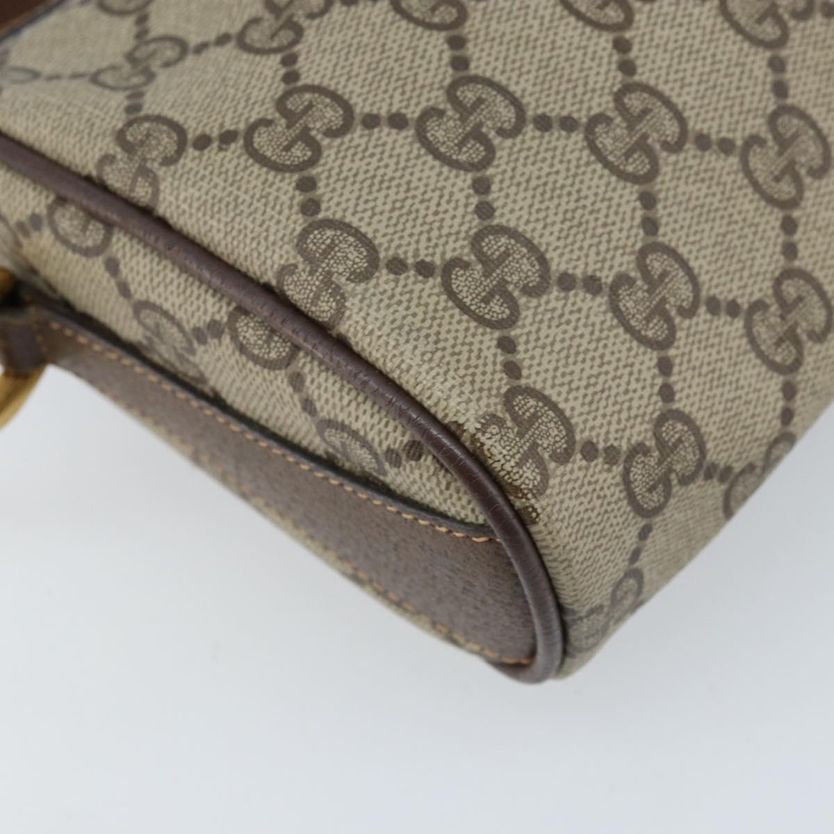 GUCCI GG Supreme Web Sherry Line Bag PVC Beige Gold 89 02 018 Auth 170839