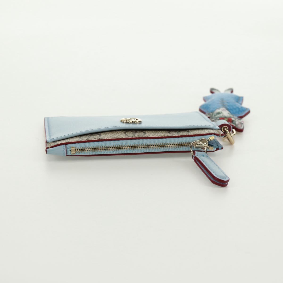 GUCCI GG Supreme Key Case PVC Light Blue 847916 Auth 170844SM