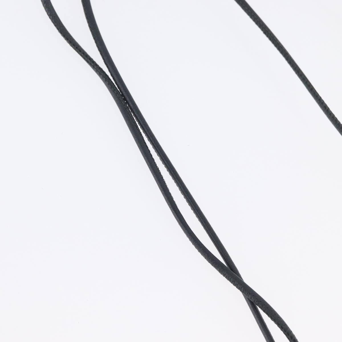 HERMES Mon Petit Kelly PM Necklace Leather Black Auth 170847M