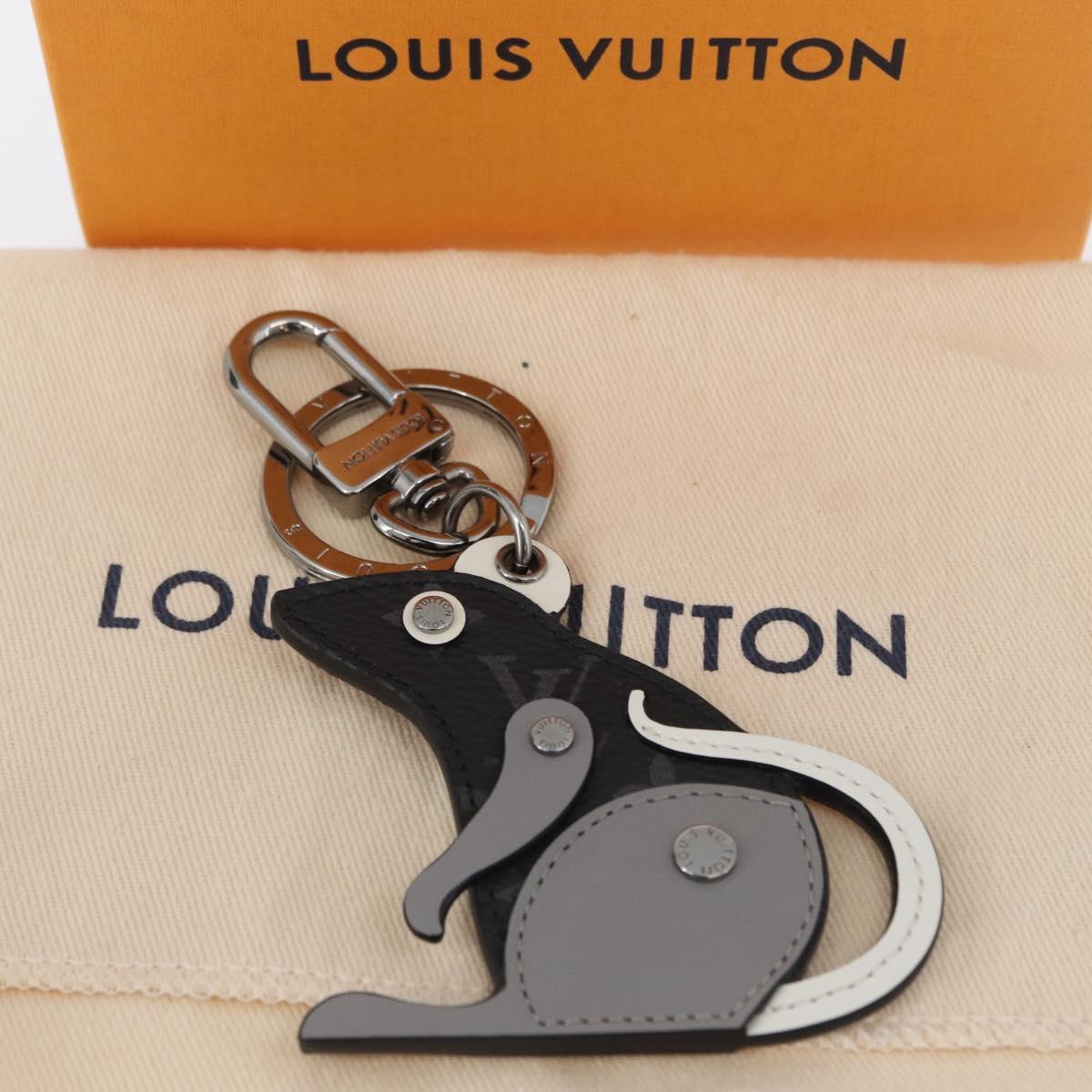 LOUIS VUITTON Monogram Eclipse Porte Cles LV Rat Charm M68835 LV Auth 170848M