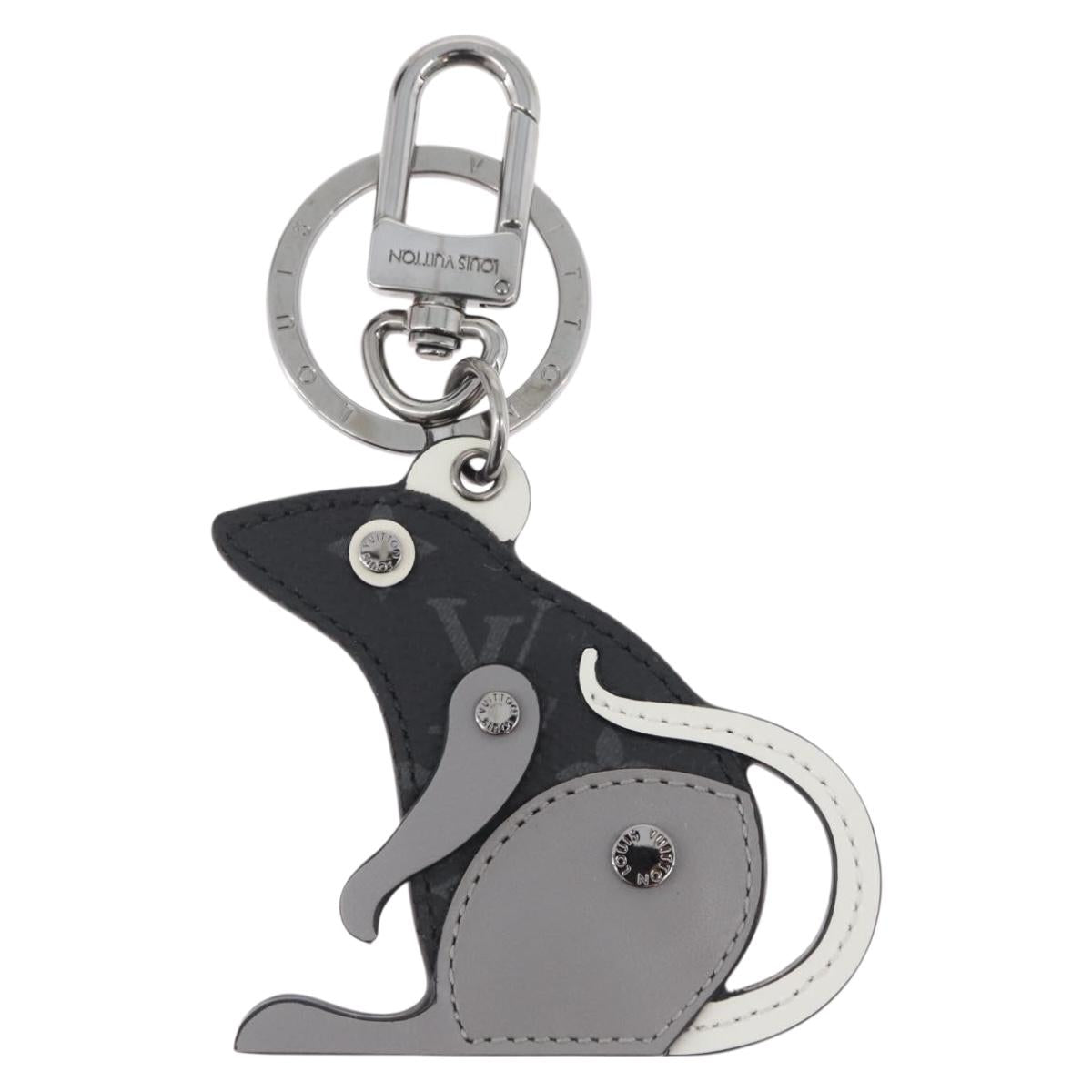 LOUIS VUITTON Monogram Eclipse Porte Cles LV Rat Charm M68835 LV Auth 170848M