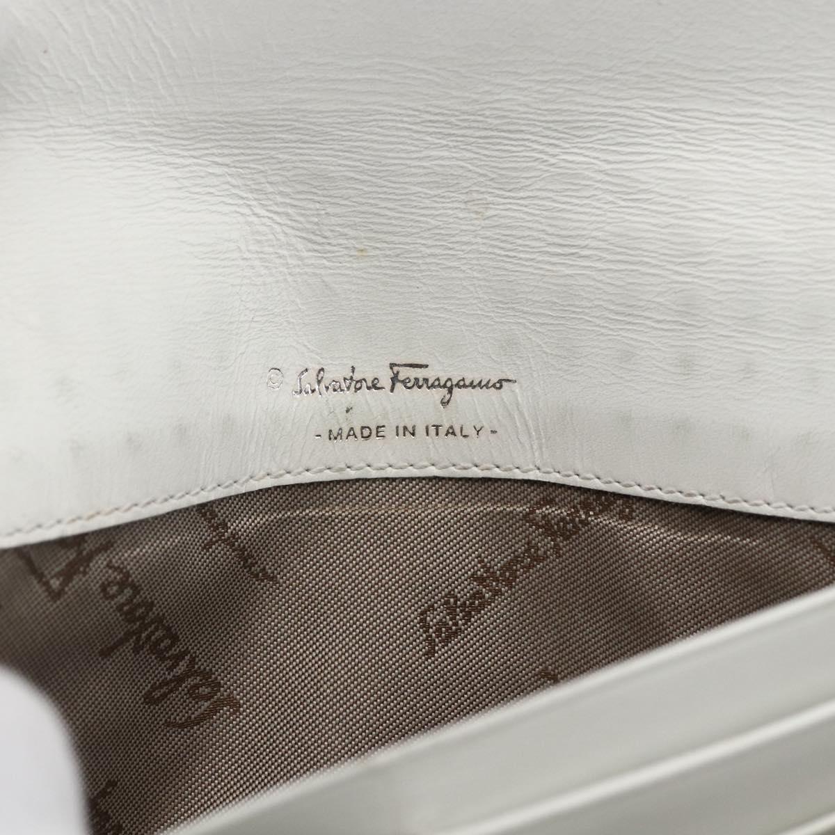 Salvatore Ferragamo Gancini Long Wallet Leather Multicolor Silver Auth 170860