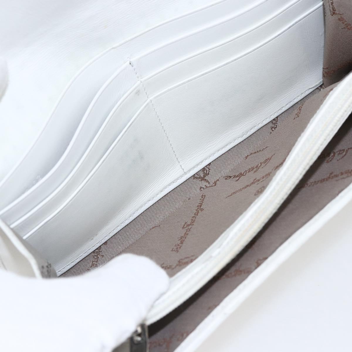 Salvatore Ferragamo Gancini Long Wallet Leather Multicolor Silver Auth 170860