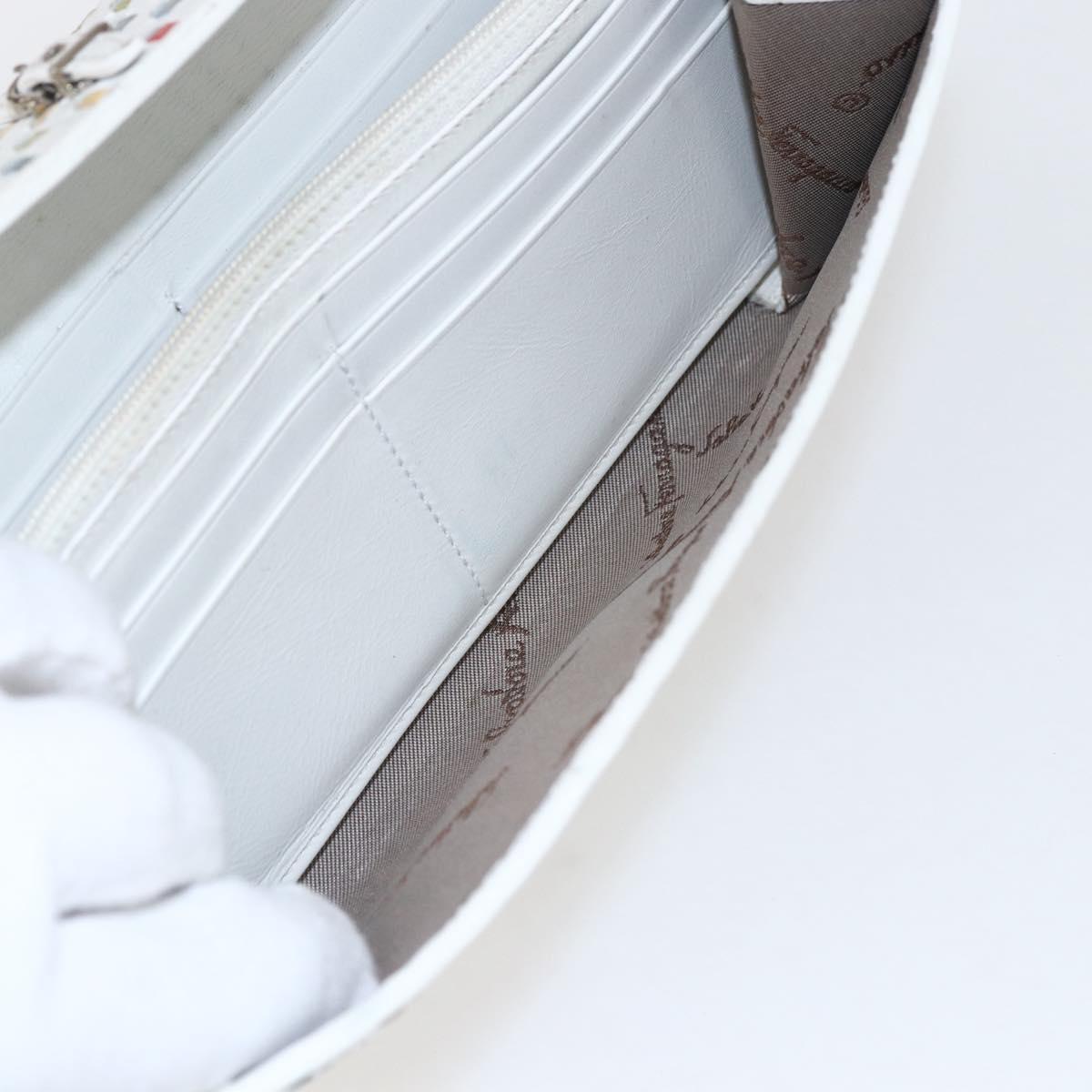 Salvatore Ferragamo Gancini Long Wallet Leather Multicolor Silver Auth 170860