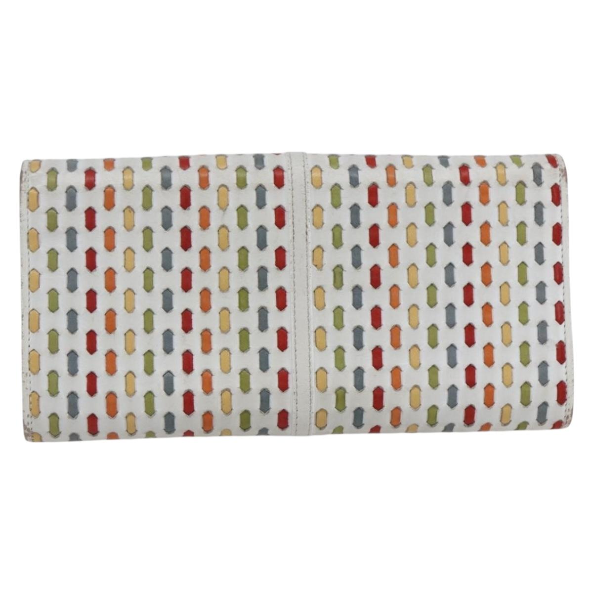 Salvatore Ferragamo Gancini Long Wallet Leather Multicolor Silver Auth 170860