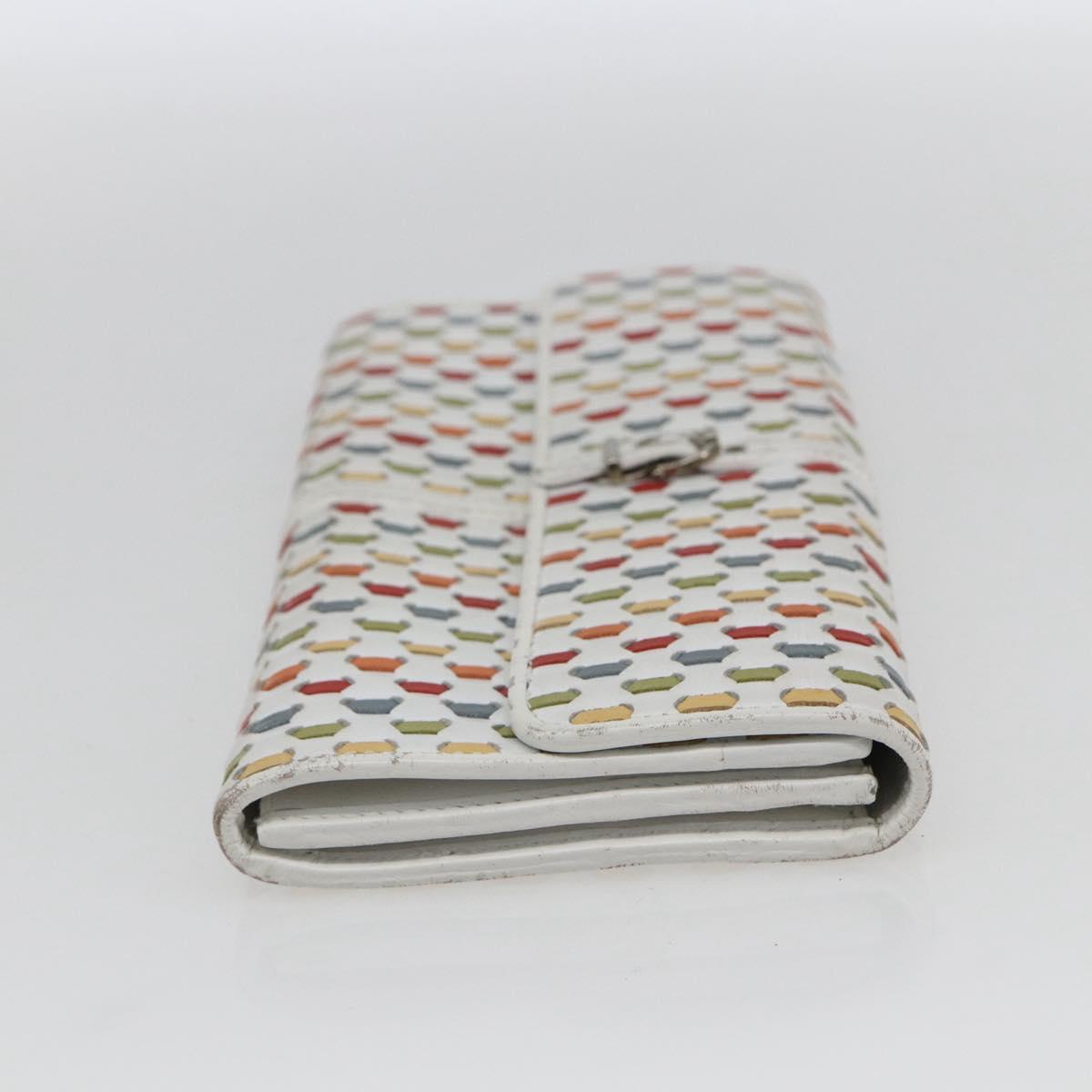 Salvatore Ferragamo Gancini Long Wallet Leather Multicolor Silver Auth 170860