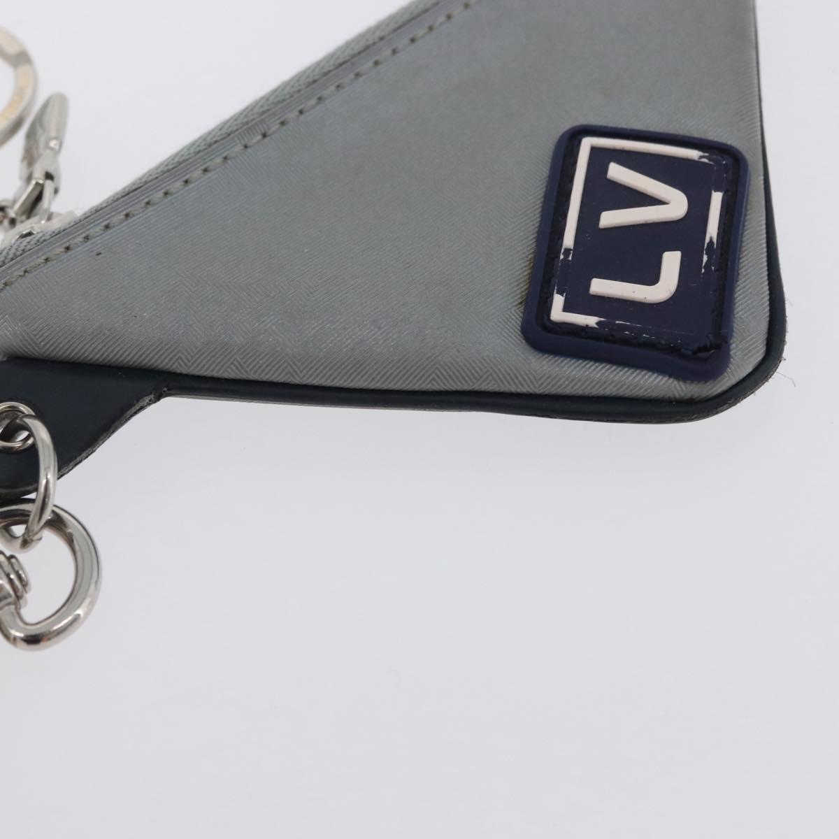 LOUIS VUITTON Monogram Satellite Porte Cles Pouch Silver MP2217 LV Auth 170875