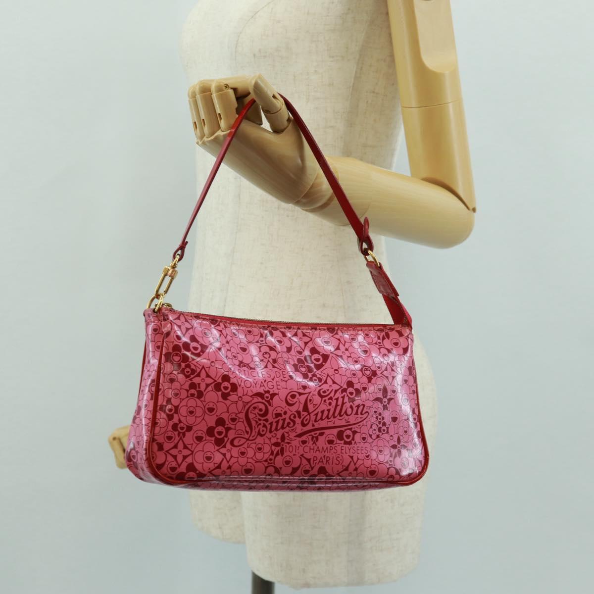 LOUIS VUITTON Cosmic Blossom Pochette Accessoires Pouch Pink M93166 Auth 170877V