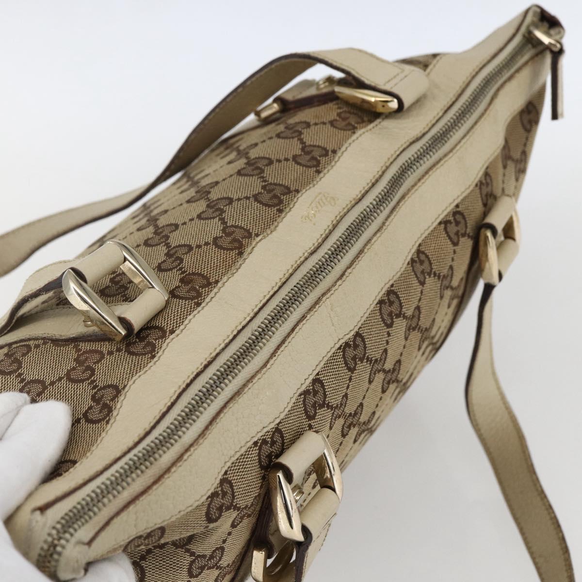 GUCCI GG Canvas Abbey Tote Bag Beige Gold 141470 Auth 170896