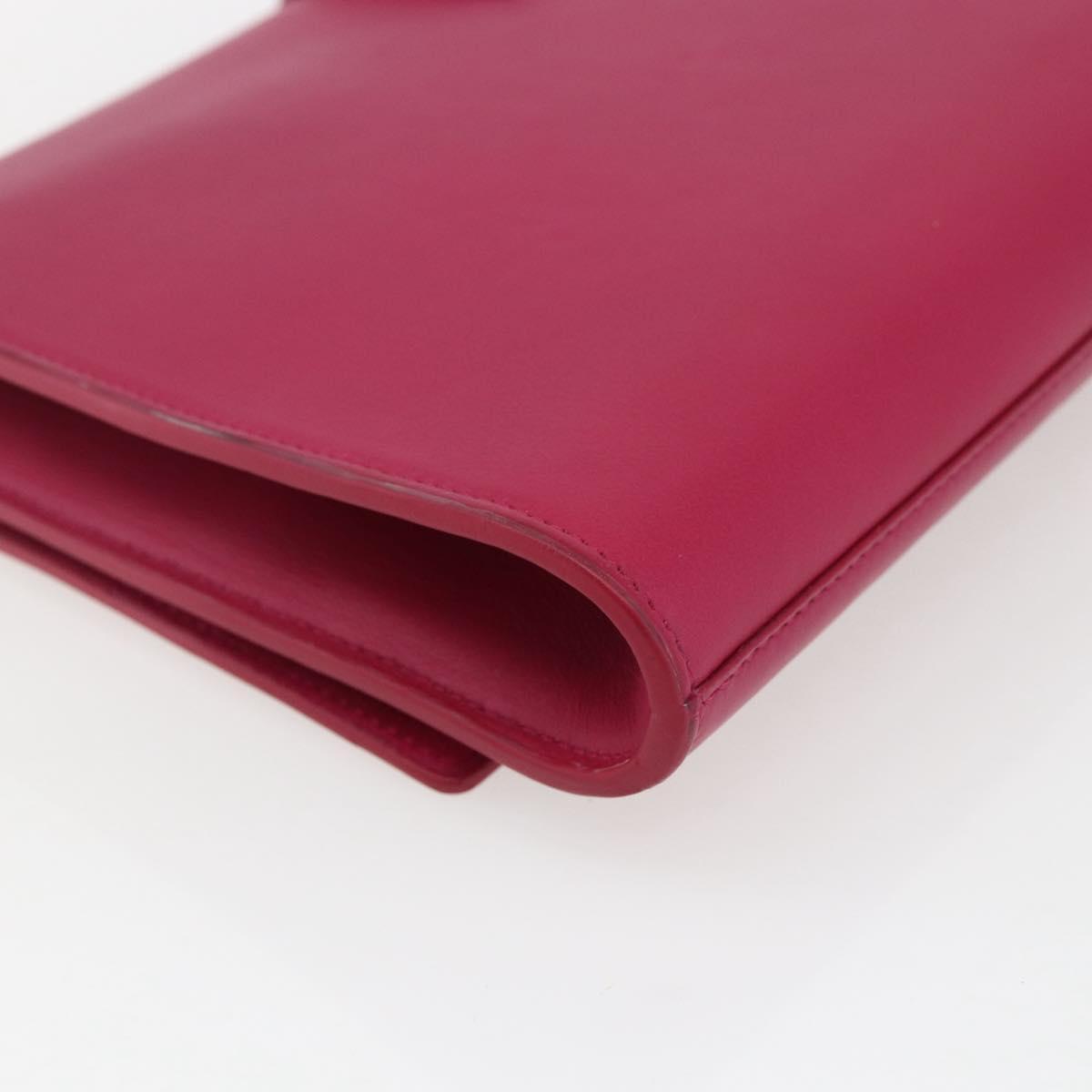SAINT LAURENT Y Line Clutch Bag Leather Pink Gold 311213 Auth 170902