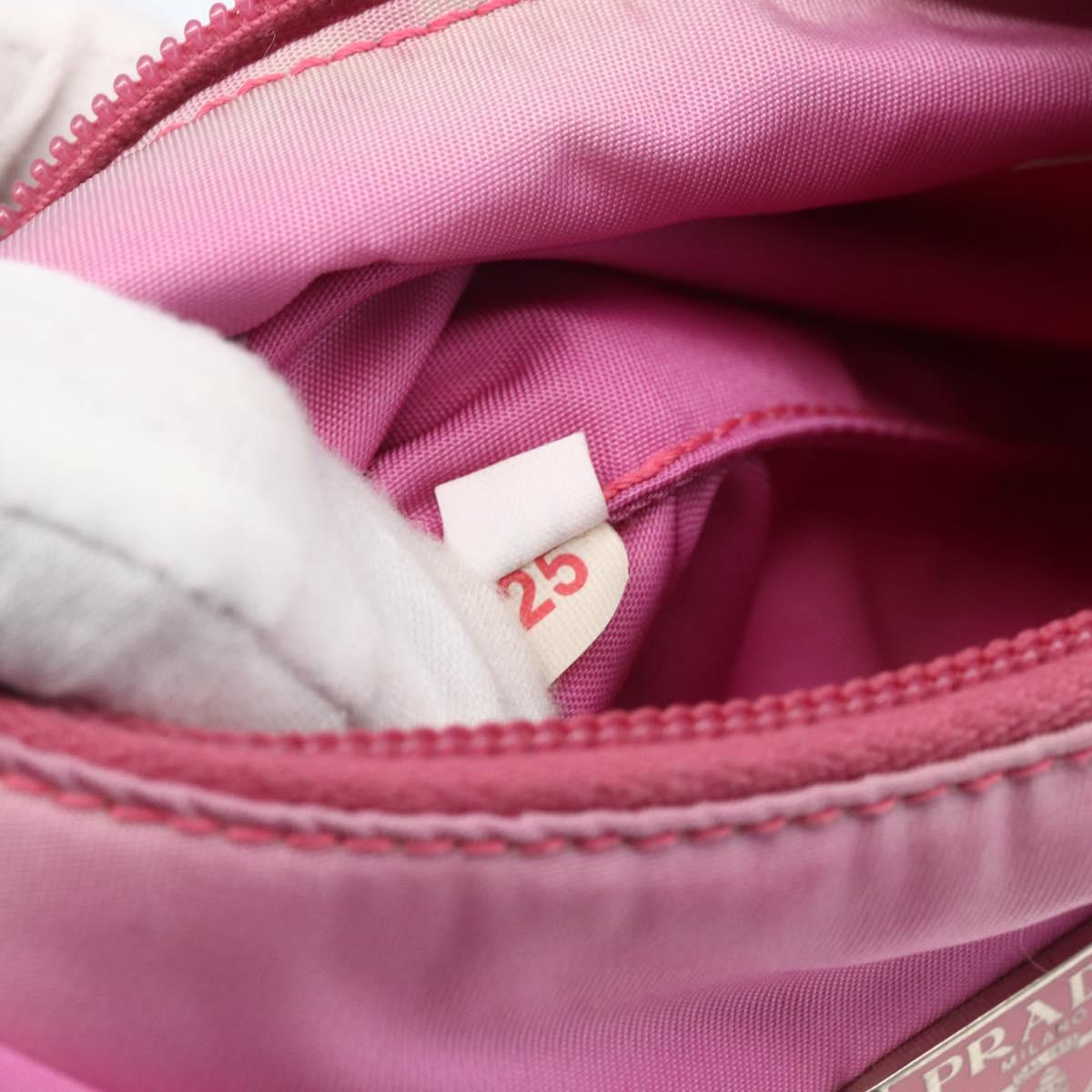 PRADA Hand Pouch Nylon Pink Auth 170906