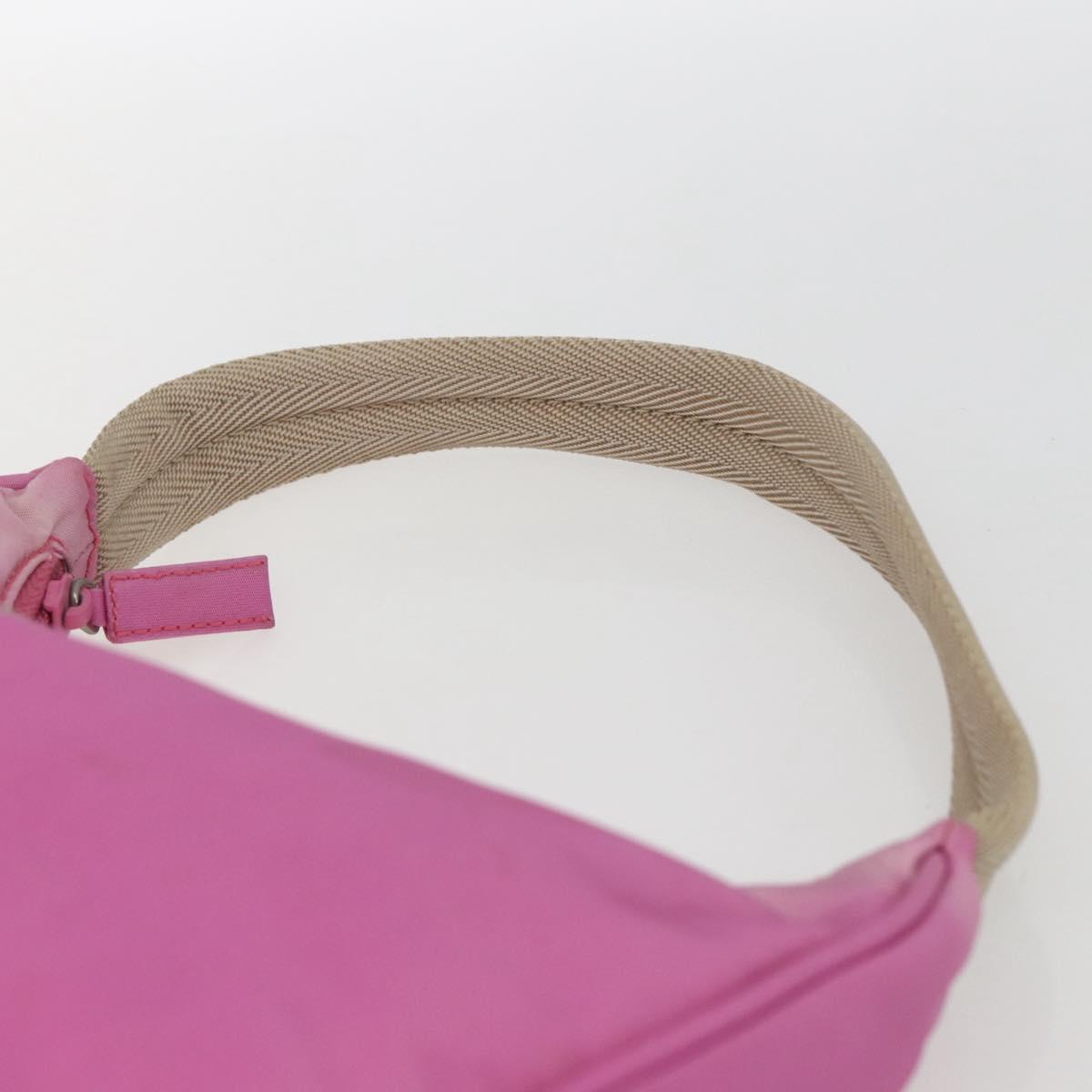 PRADA Hand Pouch Nylon Pink Auth 170906