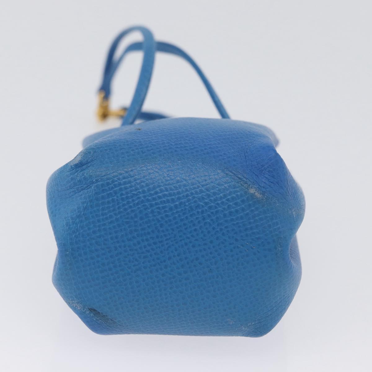 HERMES Vespa Pouch Leather Blue Auth 170911