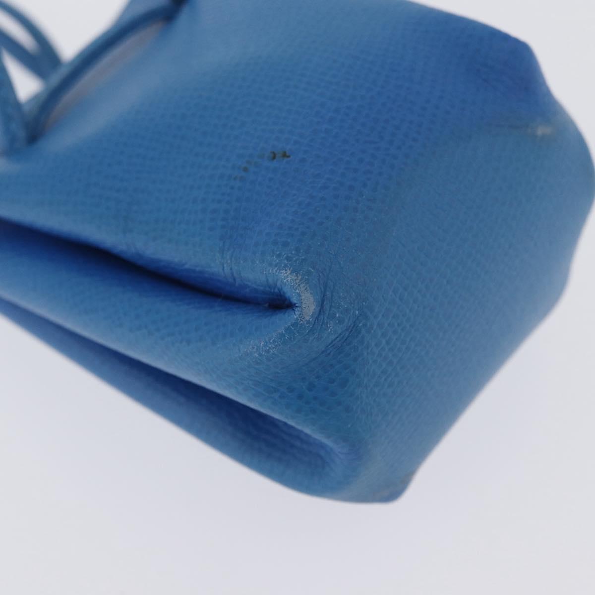 HERMES Vespa Pouch Leather Blue Auth 170911
