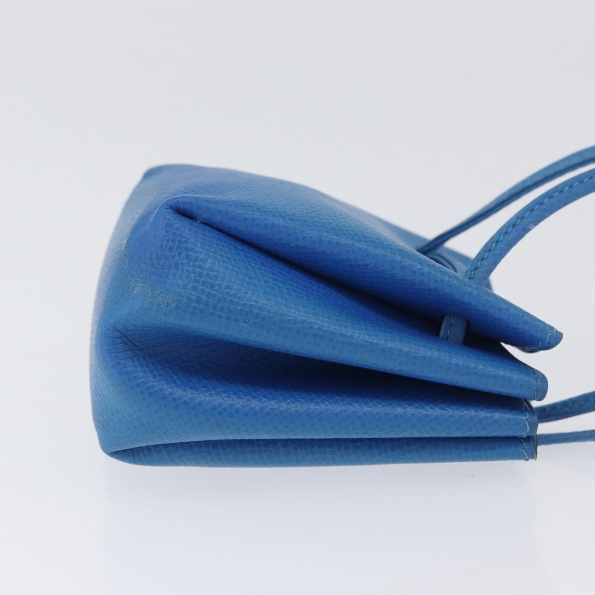 HERMES Vespa Pouch Leather Blue Auth 170911
