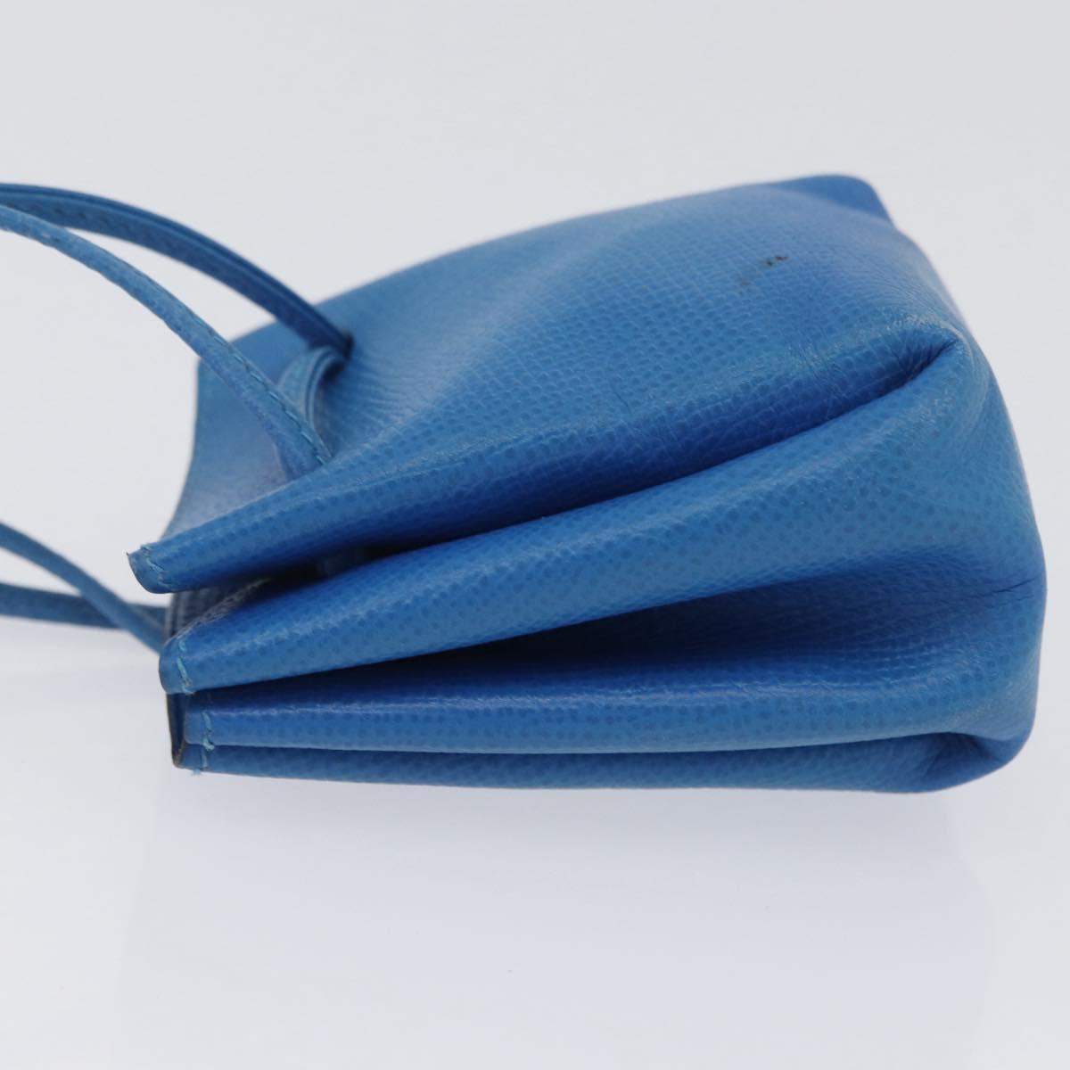 HERMES Vespa Pouch Leather Blue Auth 170911