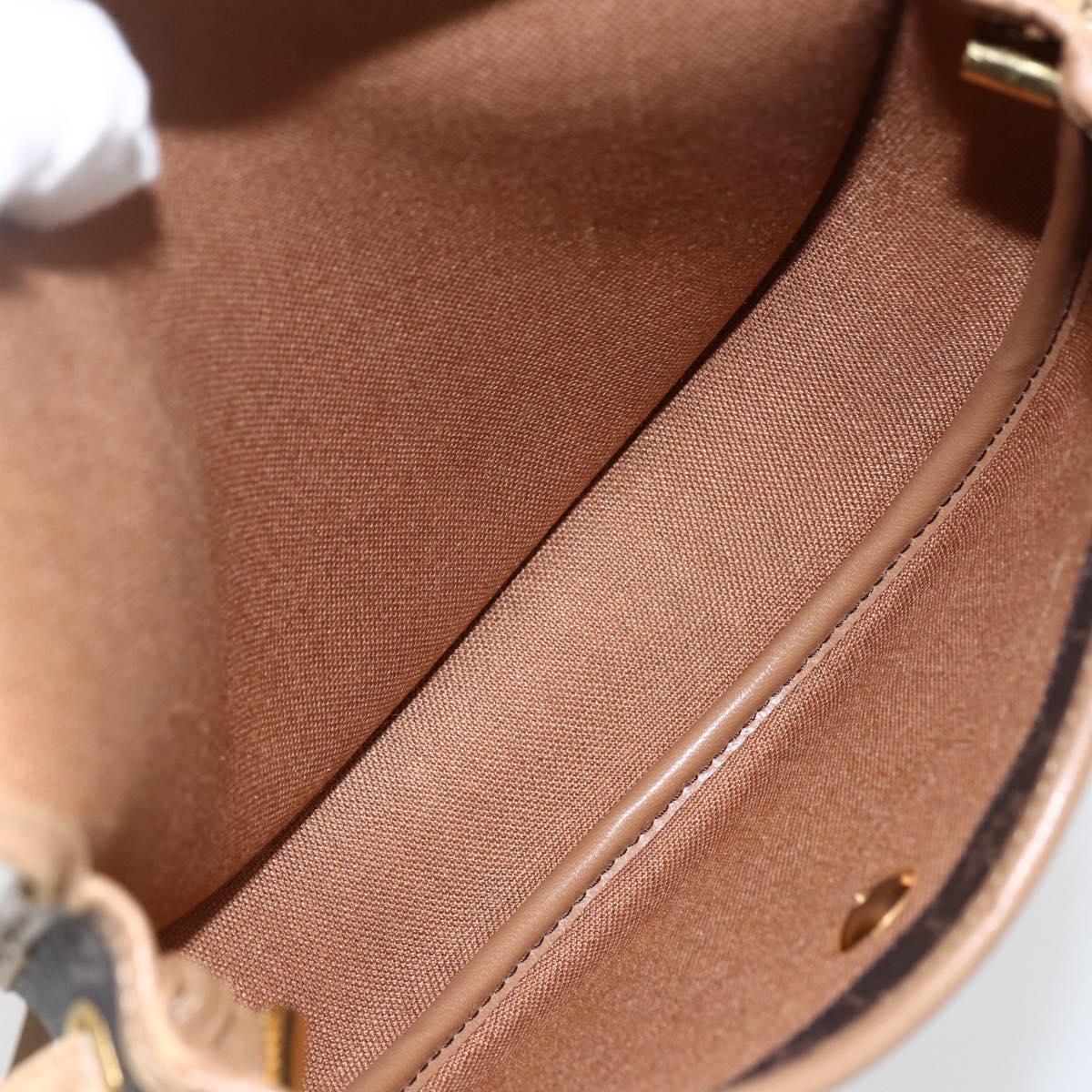 Christian Dior Honeycomb Canvas Shoulder Bag PVC Black Gold Auth 170912