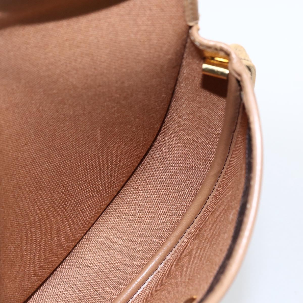 Christian Dior Honeycomb Canvas Shoulder Bag PVC Black Gold Auth 170912