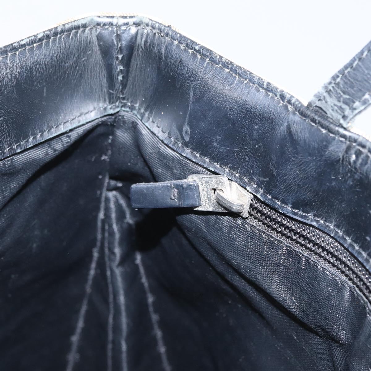 BURBERRY Nova Check Hand Bag PVC Beige Silver Auth 170920