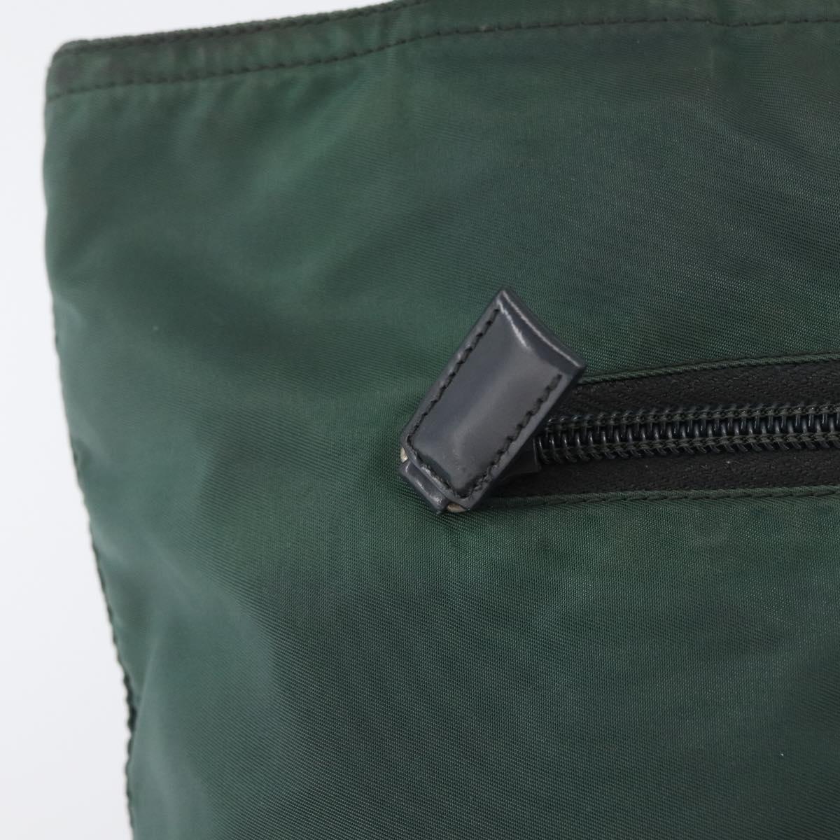 PRADA Tote Bag Nylon Green Silver Auth 170923A