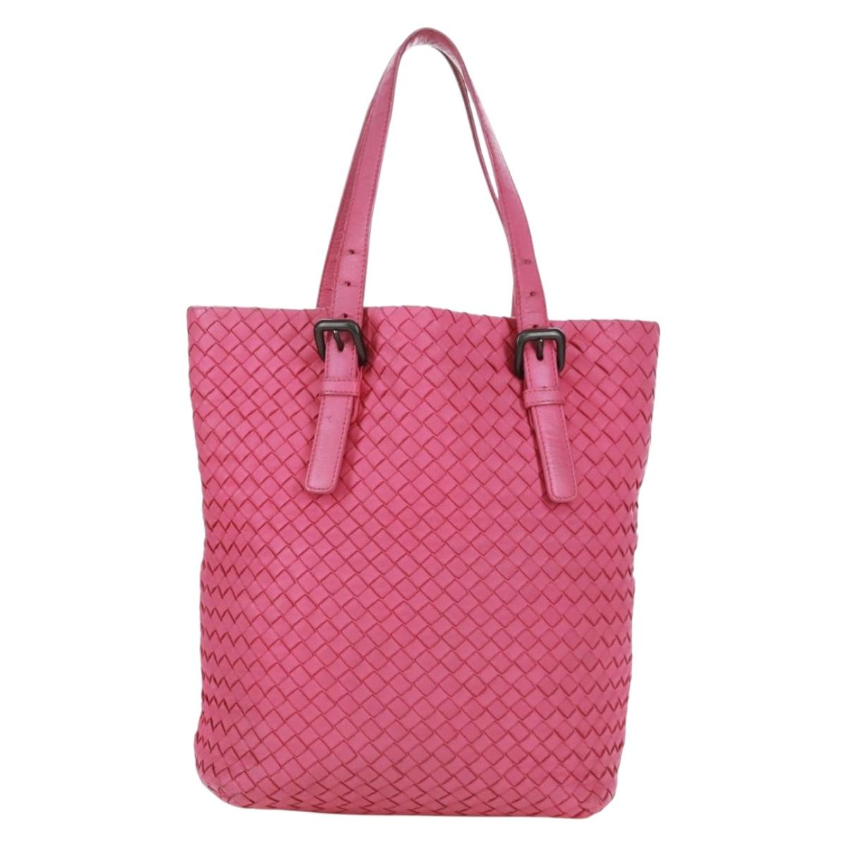 BOTTEGA VENETA INTRECCIATO Hand Bag Leather Pink Auth 170925V