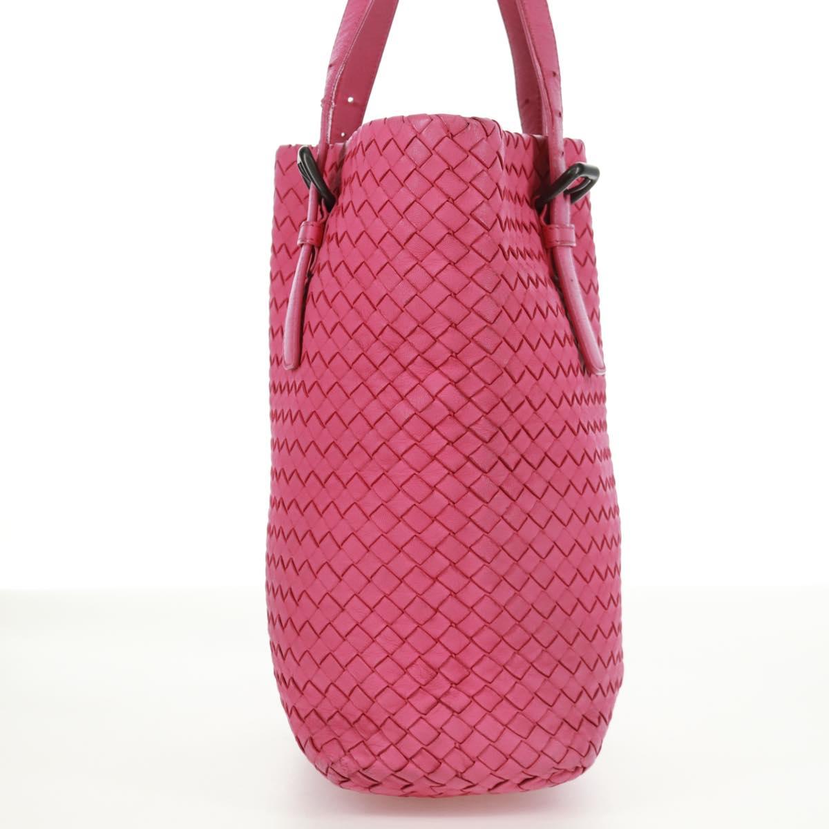 BOTTEGA VENETA INTRECCIATO Hand Bag Leather Pink Auth 170925V