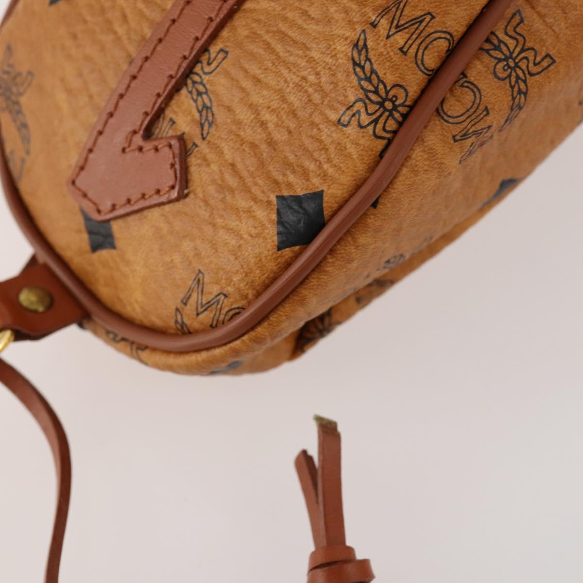 MCM Logogram Vicetos Golf Club Headcover PVC Leather Brown Gold Auth 170928