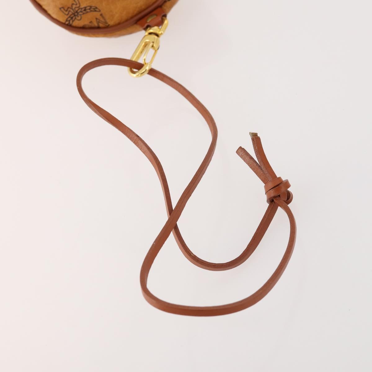 MCM Logogram Vicetos Golf Club Headcover PVC Leather Brown Gold Auth 170928