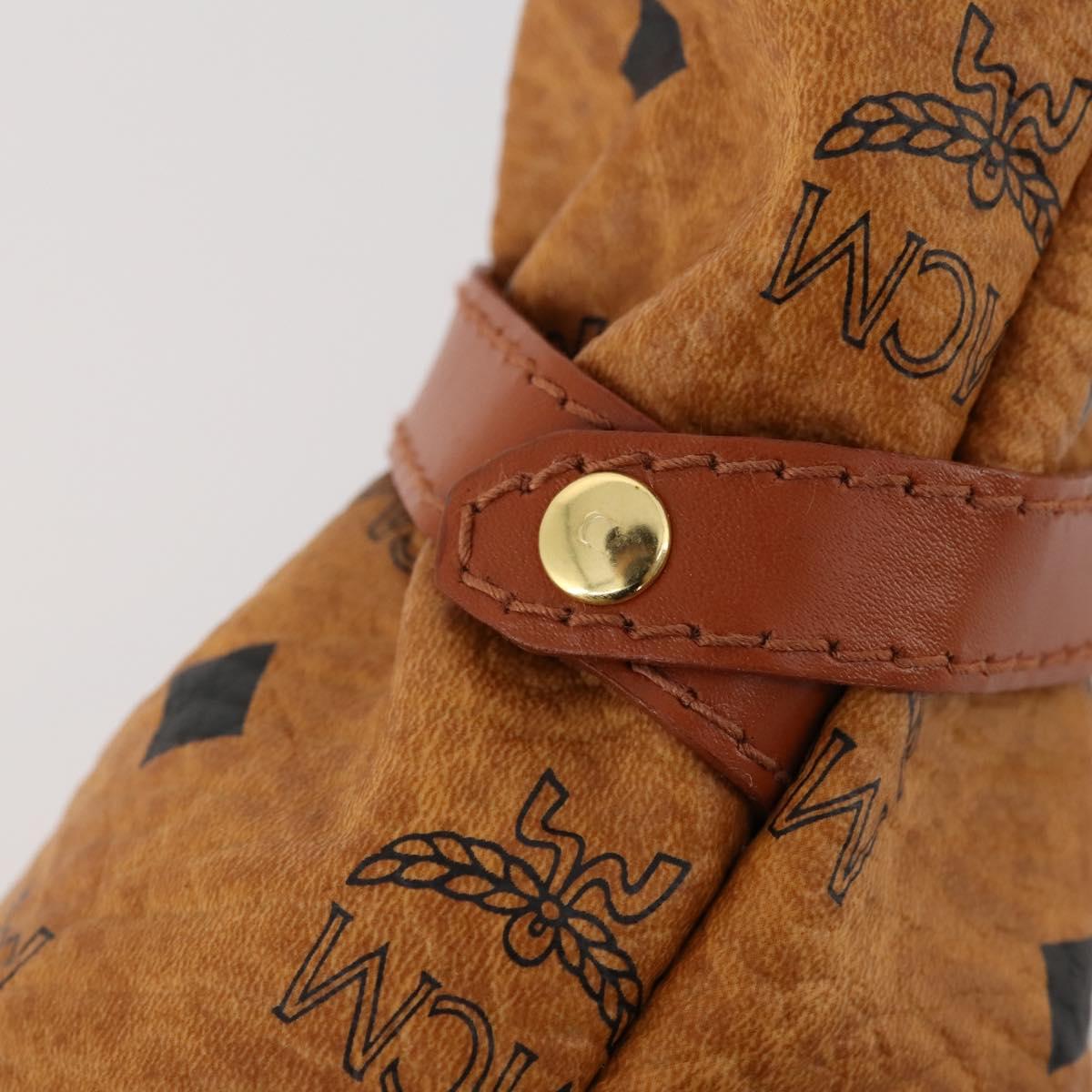 MCM Logogram Vicetos Golf Club Headcover PVC Leather Brown Gold Auth 170928