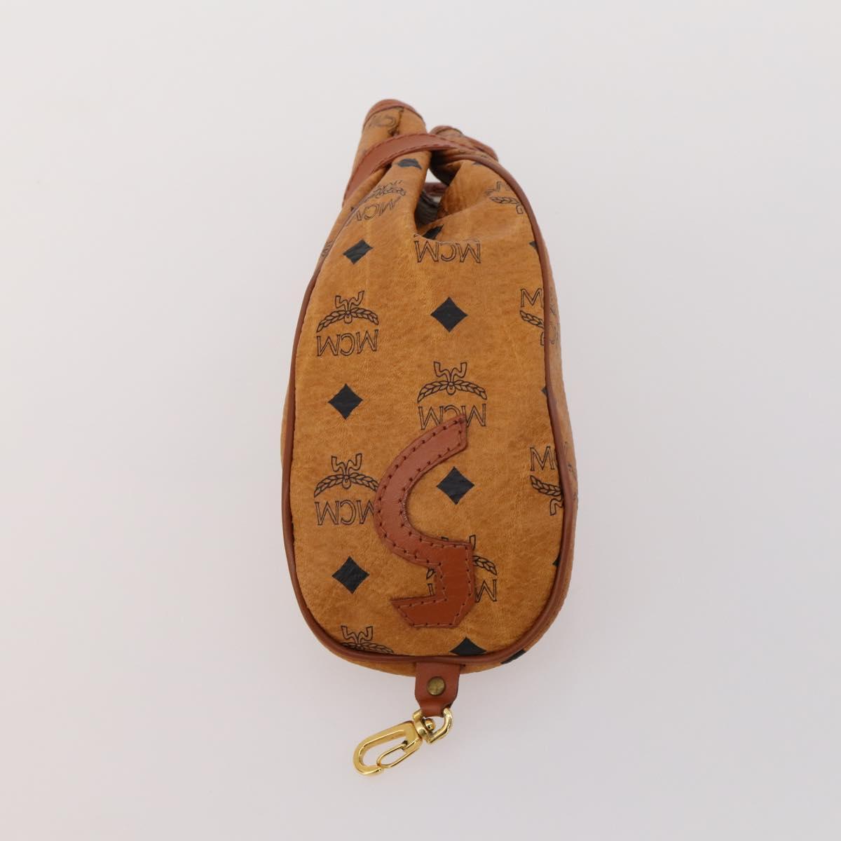 MCM Logogram Vicetos Golf Club Headcover PVC Leather Brown Gold Auth 170928