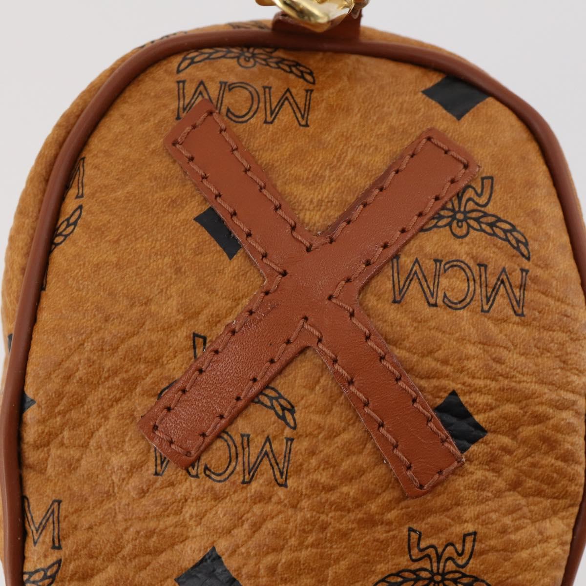 MCM Logogram Vicetos Golf Club Headcover PVC Leather Brown Gold Auth 170928