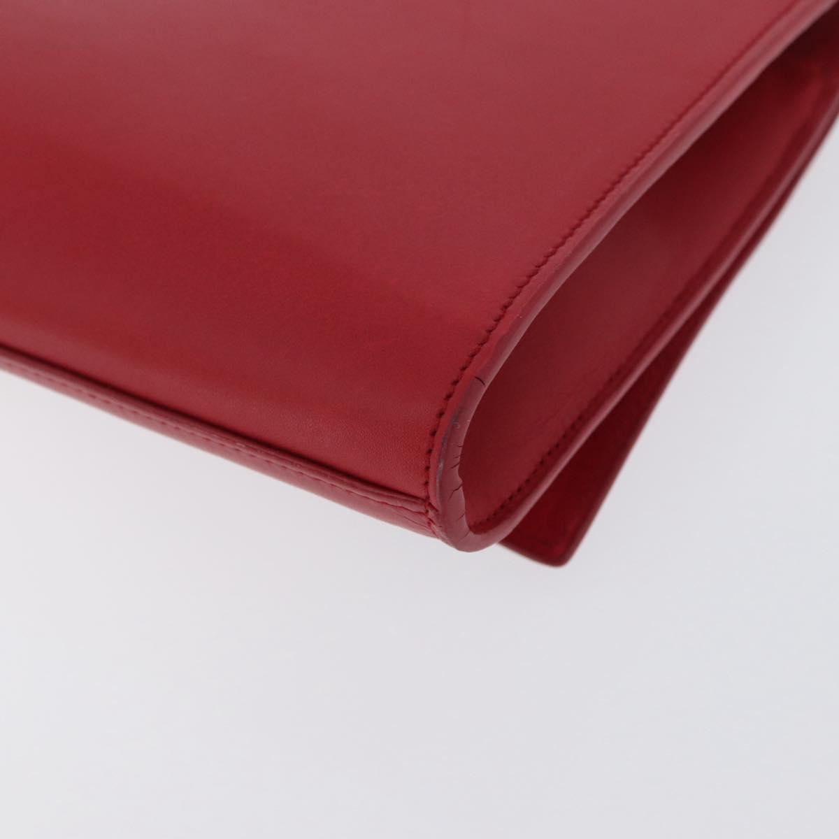 SAINT LAURENT Y Line Clutch Bag Leather Red Gold 311213 Auth 170930