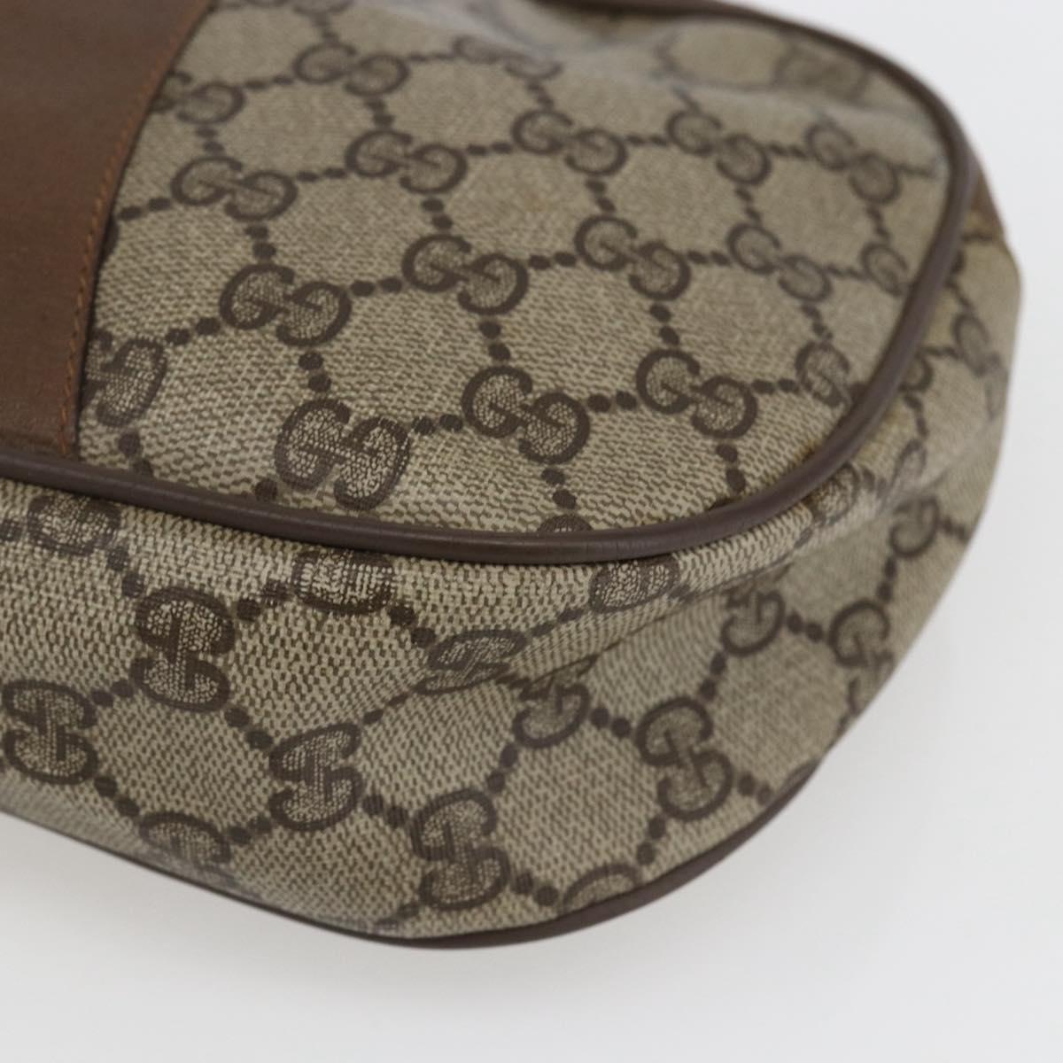 GUCCI GG Supreme Web Sherry Line Clutch Bag PVC Beige Gold 89 01 034 Auth 170931
