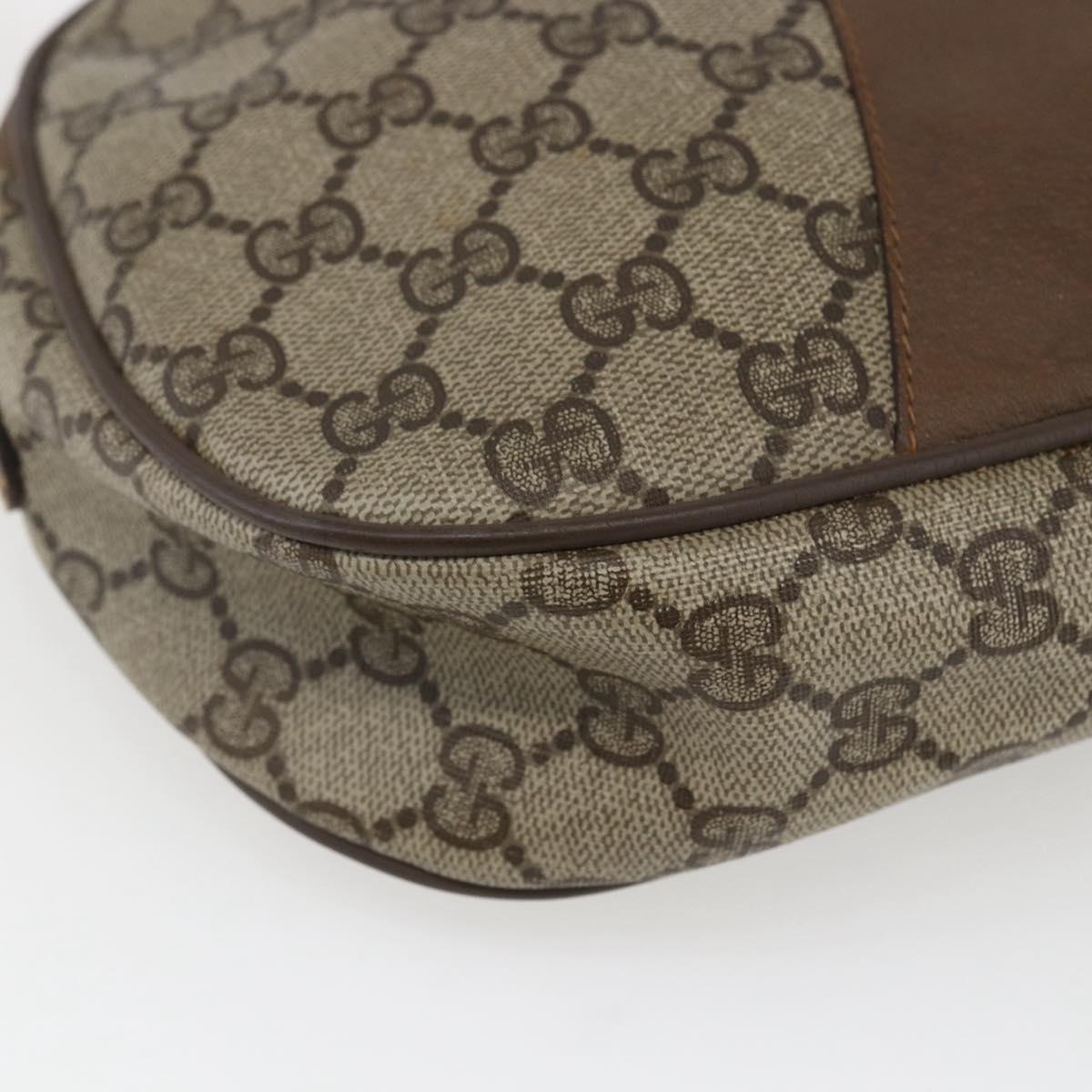GUCCI GG Supreme Web Sherry Line Clutch Bag PVC Beige Gold 89 01 034 Auth 170931