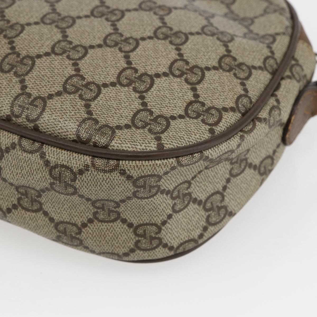 GUCCI GG Supreme Web Sherry Line Clutch Bag PVC Beige Gold 89 01 034 Auth 170931