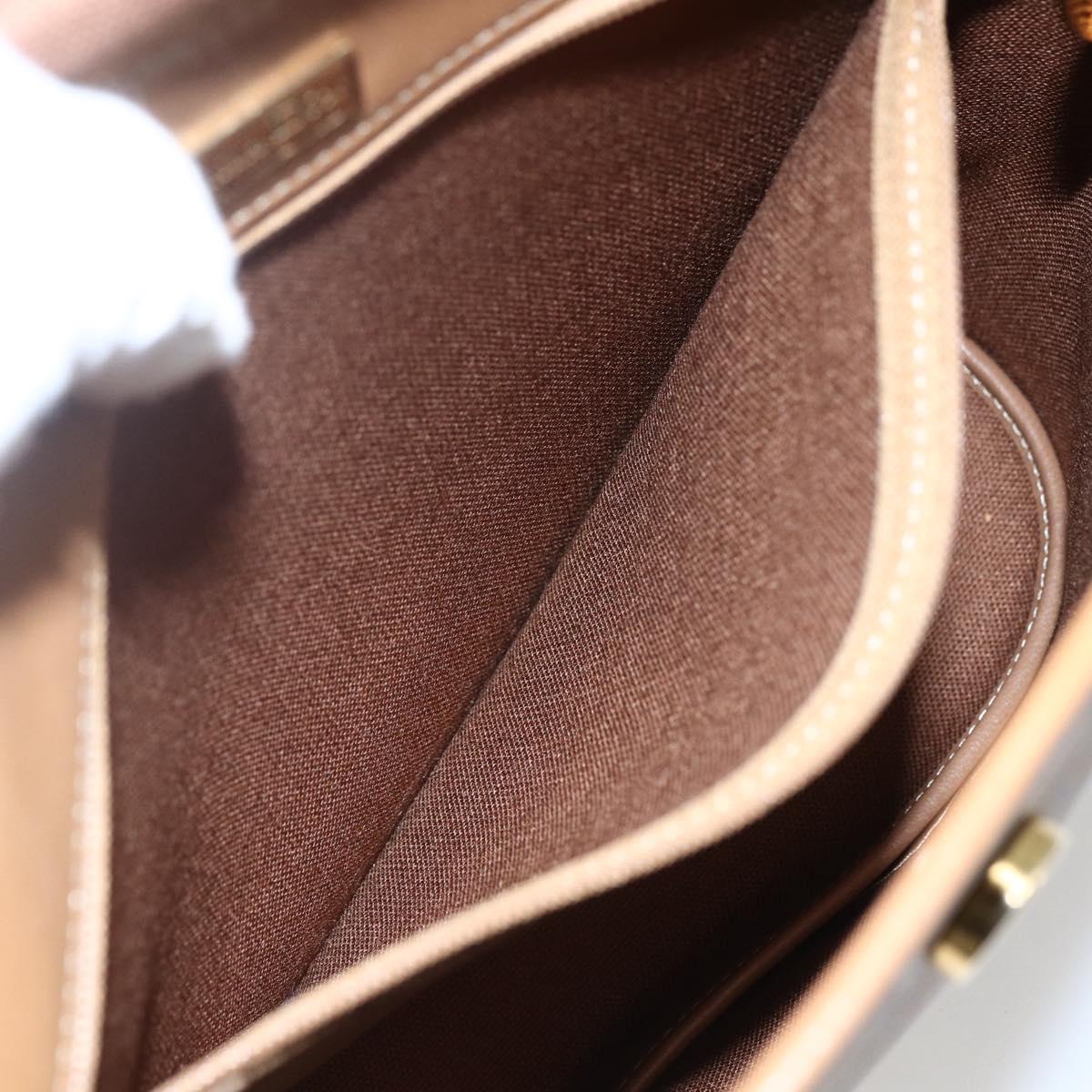 Christian Dior Honeycomb Canvas Shoulder Bag PVC Brown Gold Auth 170940