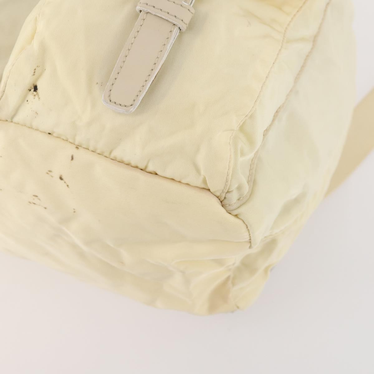 PRADA Backpack Nylon White Silver Auth 170947