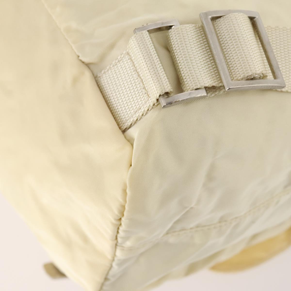 PRADA Backpack Nylon White Silver Auth 170947