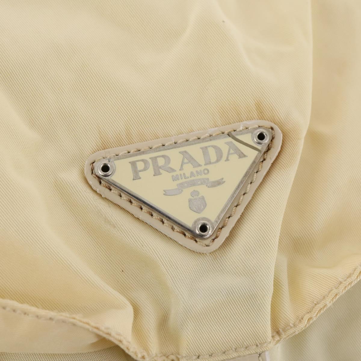 PRADA Backpack Nylon White Silver Auth 170947