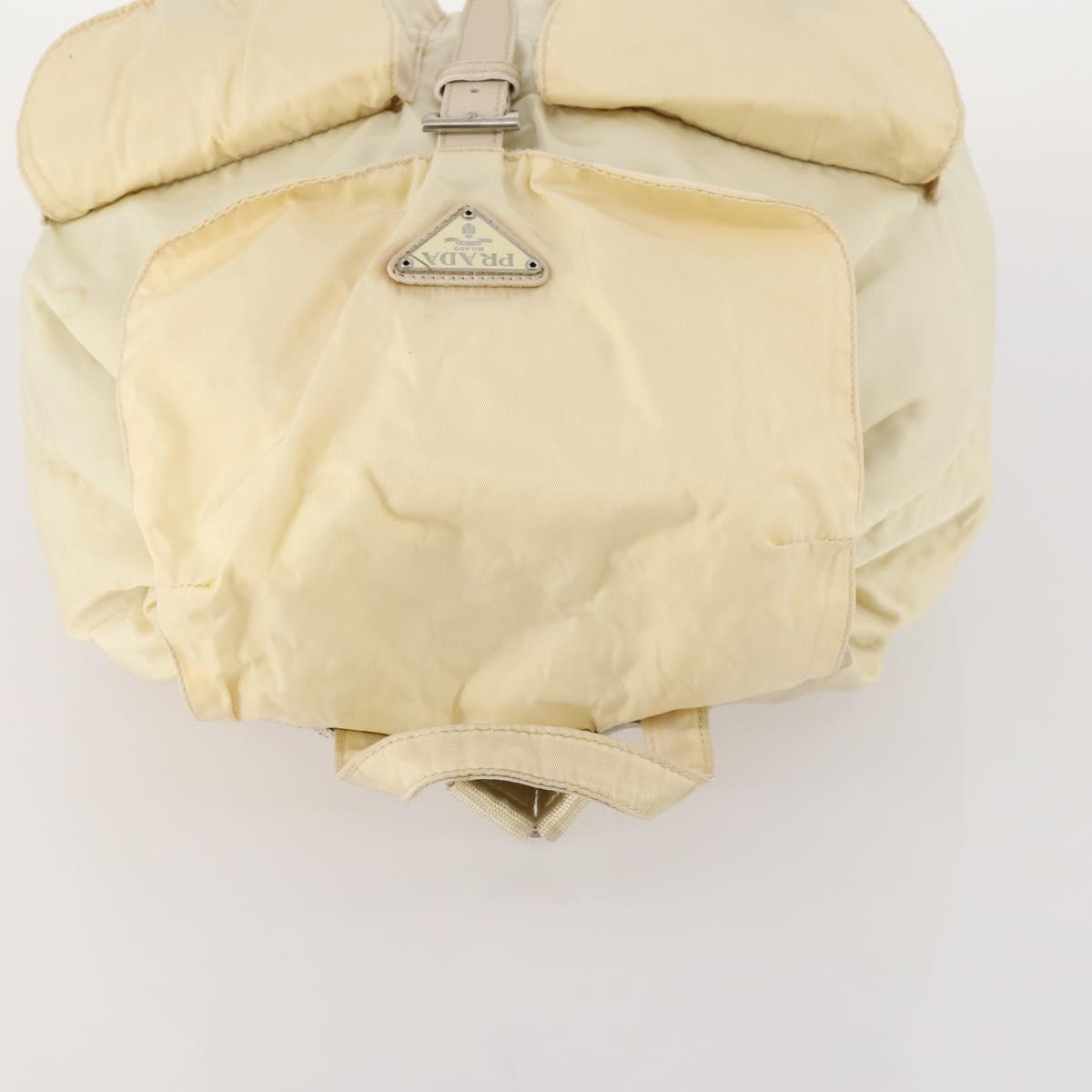 PRADA Backpack Nylon White Silver Auth 170947