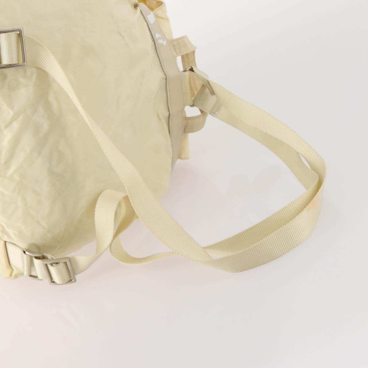 PRADA Backpack Nylon White Silver Auth 170947