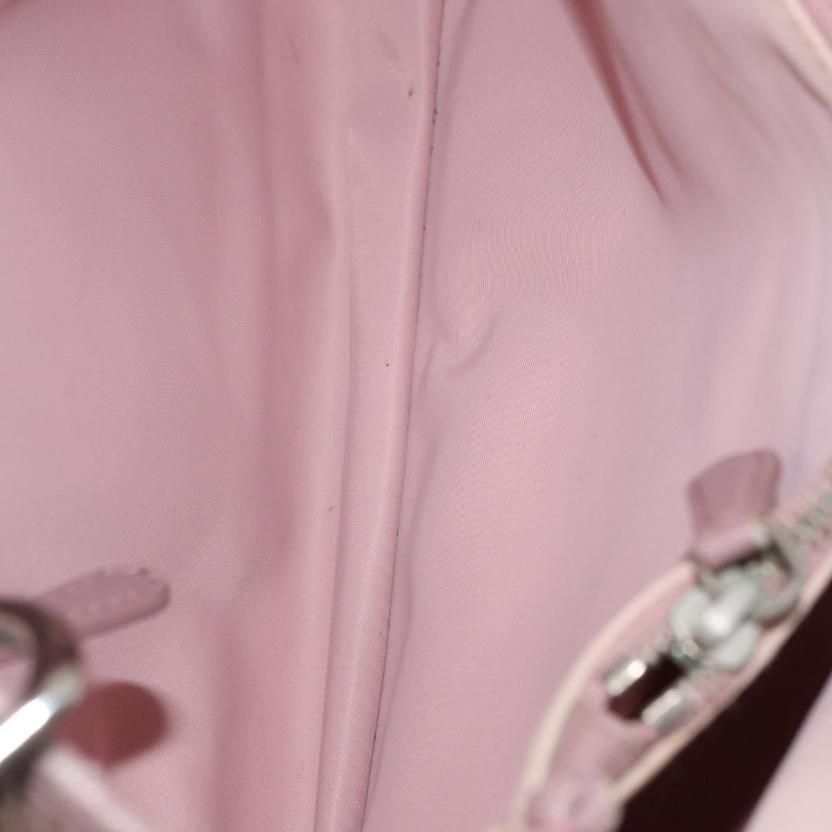 Christian Dior Canage Hand Bag Nylon Pink Silver Auth 170948