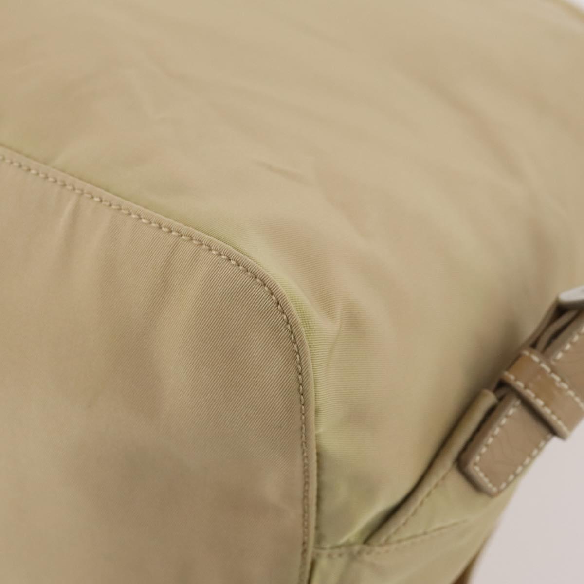 PRADA Backpack Nylon Beige Silver Auth 170950