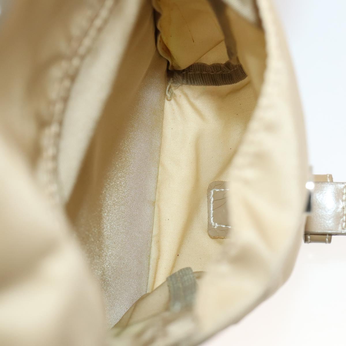 PRADA Backpack Nylon Beige Silver Auth 170950