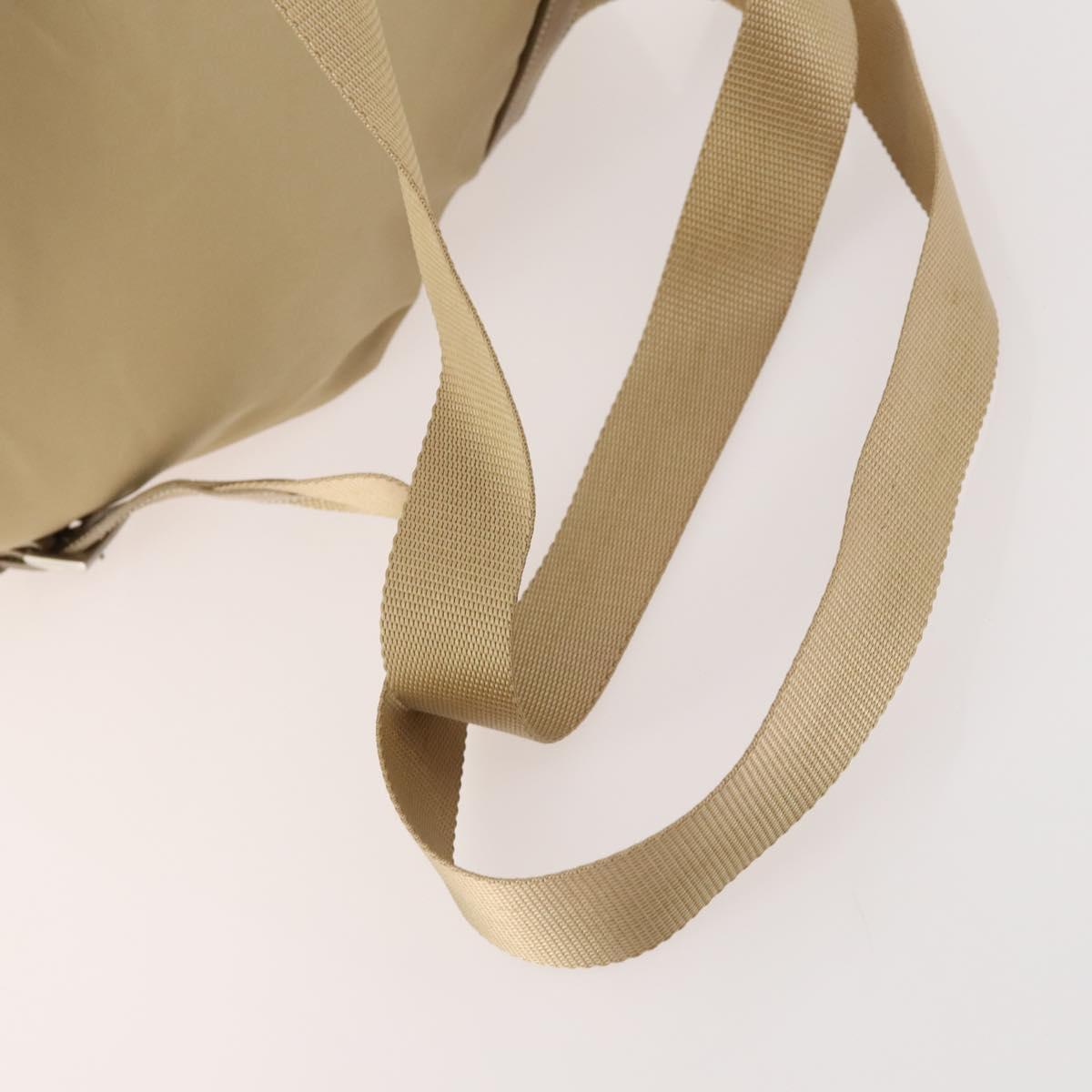 PRADA Backpack Nylon Beige Silver Auth 170950