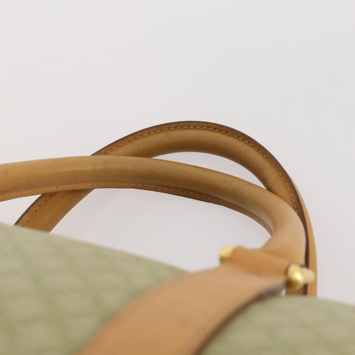 CELINE Macadam Canvas Boston Bag PVC Beige Gold Auth 170952